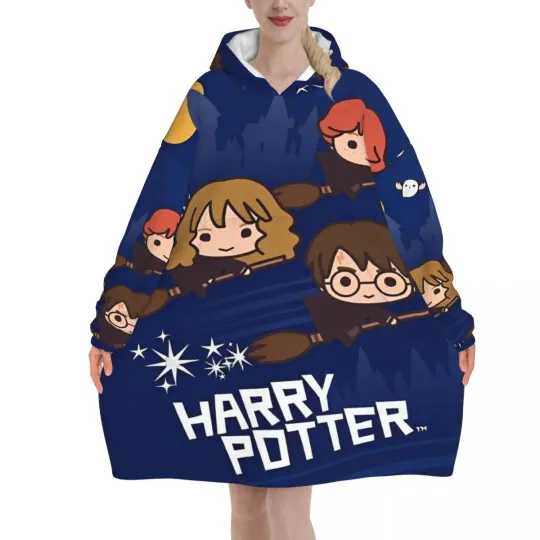 Oversized Harry Potter Magic School Wearable Blanket Winter Hoodie