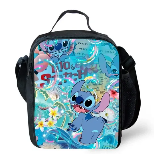 Kids Lunch Bag Cartoon Stitch School Picnic Cooler Bag for Children