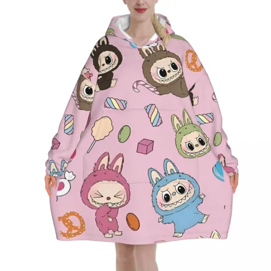 Oversized Labubu Blanket Hoodie