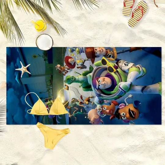 Woody and Buzz Lightyear Themed Beach Towel