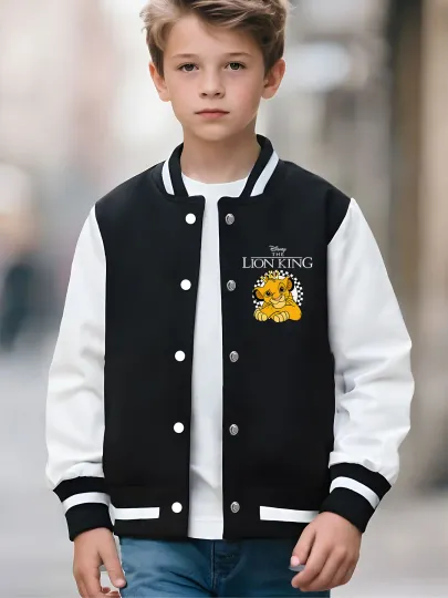 Disney The Lion King Simba Customized Children's Baseball Jacket - Simba's cute image + personalized name, exclusive feel