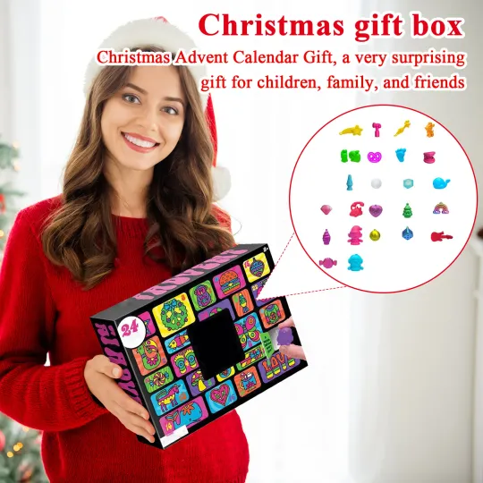 Needoh Advent Calendar 2025 Squeeze Toy Set Christmas Countdown 24 Days Of Surprise Blind Boxes Children's Christmas Gift