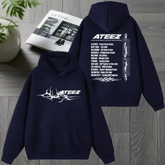 Korea Ateez Tour 2026 Double Sided printed Hoodie