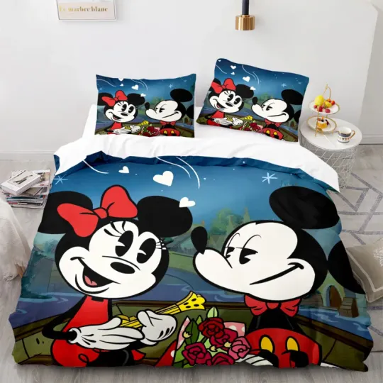 Cartoon Disney Bedding Set, Mickey Mouse Minnie Mouse Bedding Sets, Birthday Gifts