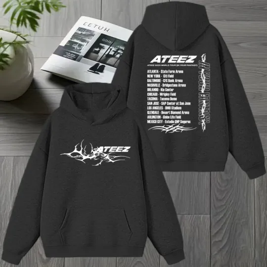 Korea Ateez Tour 2026 Double Sided printed Hoodie