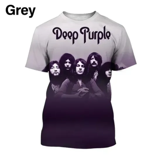 Summer Men 3D Print T-Shirt Deep Purple Band Hard Rock Music Casual Oversized Tee Unisex Harajuku Top