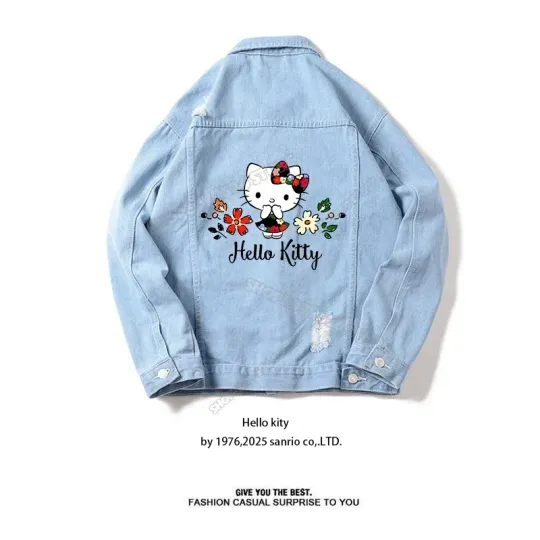 Hello Kitty Kuromi Print Denim Jacket