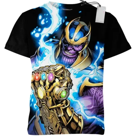 Marvel Movie Thanos Men's 2025 Summer 3D Printed New Round Neck T-shirt Women's Outdoor Fashion Sports Top