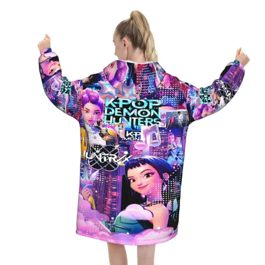 Kpop Demon Hunters Huntrix Blanket Hoodie