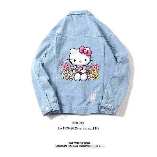 Hello Kitty Kuromi Print Denim Jacket