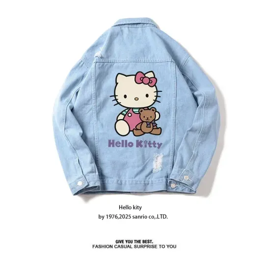 Hello Kitty Kuromi Print Denim Jacket