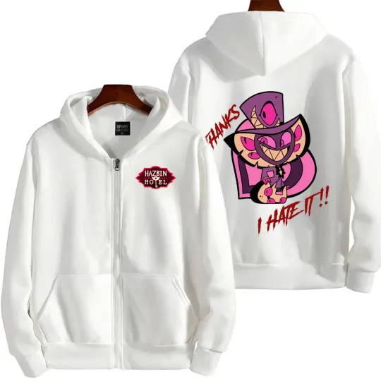 I Hate It Hazbin Hotel Men Zip Up Hoodie