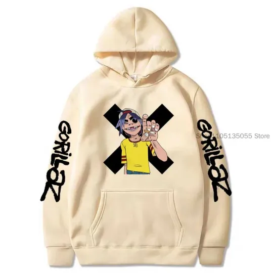 Gorillaz Hoodie Sweatshirt Oversized Hoodies Hip Hop Hoody Unisex Coats Fleece Warm Pullovers Sudader for Autumn and Winter