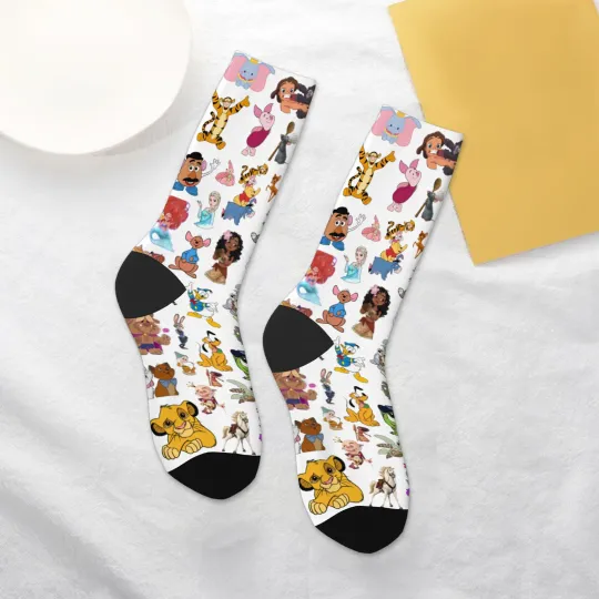 Discover Novelty cute cartoon print mid-tube socks for men and women