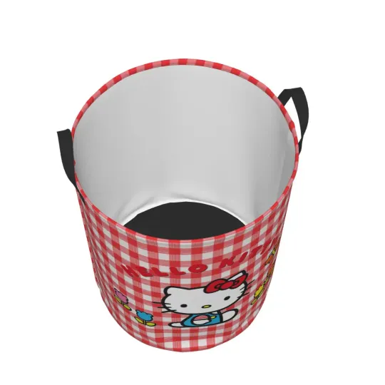 Custom Hello Kitty Laundry Basket - Foldable Large Clothing Storage Bin
