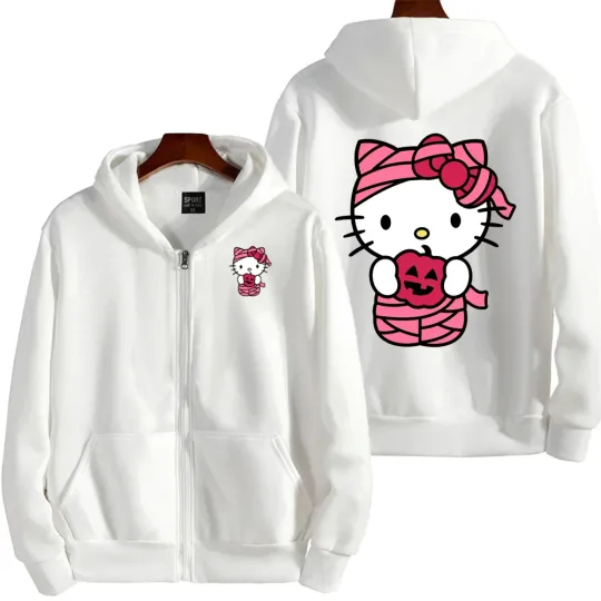 Men Christmas Hello Kitty Cartoon Hoodie