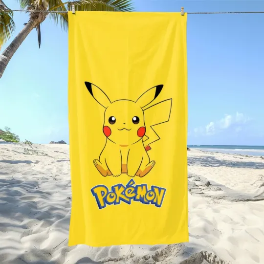 Discover Cute Poket mons Pika printed beach towel