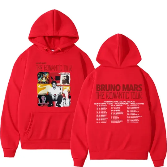 Rapper Bruno Mars Romantic Tour 2026 Concert Hoodies