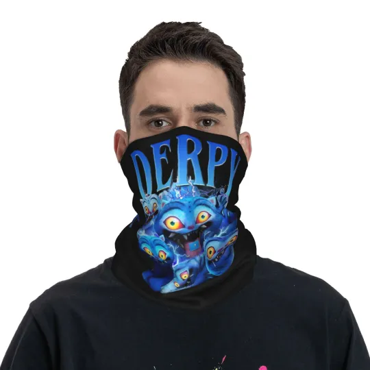 Retro Derpy Blue Tiger Face Mask Scarf
