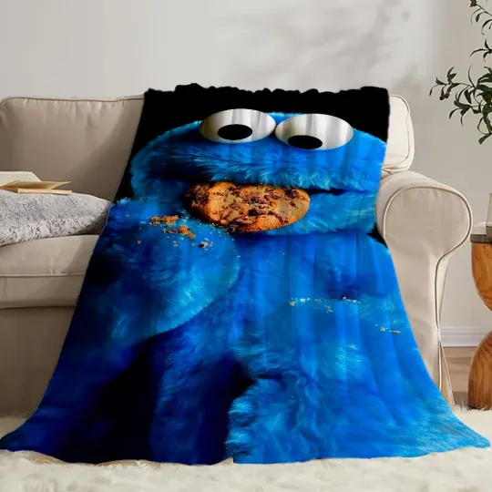 Sofa Blankets King Size Cookie Monster Cute Blanket Fluffy Thin Wadding Blanket Bed Luxury Blankets