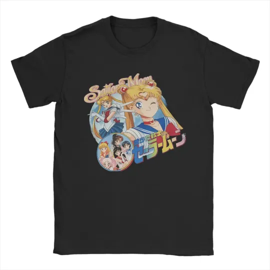 Sailors Moons Chibiusa Cartoon T Shirts Men Cotton Funny T-Shirt Crew Neck Tees Short Sleeve Tops Gift Idea