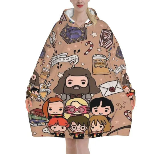 Oversized Harry Potter Magic School Wearable Blanket Winter Hoodie