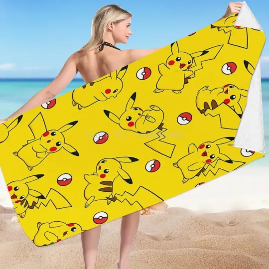 Anime PKM Beach Towel for Kids