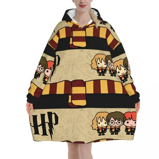 Oversized Harry Potter Magic School Wearable Blanket Winter Hoodie