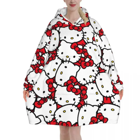 Hello Kitty Cartoon Blanket Hoodie