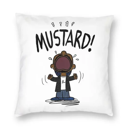 Kendrick Lamar Mustard Throw Pillow | Gift For Fan | Home Decor