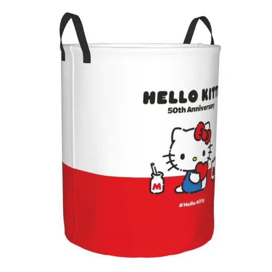 Hello Kitty 50th Anniversary Collapsible Laundry Basket for Kids Toys Storage