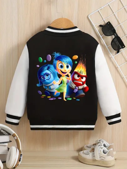 Disney Inside Out collaboration emoji kids' baseball jacket