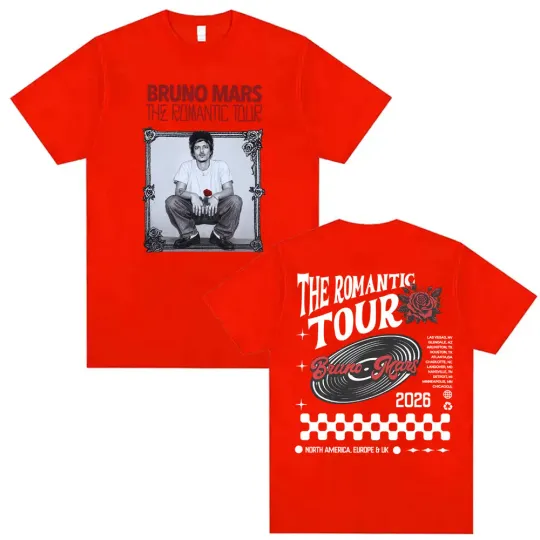 Bruno Mars The Romantic Tour 2026 T Shirt