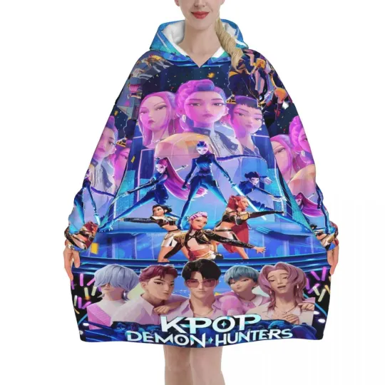 Kpop Demon Hunters Huntrix Blanket Hoodie