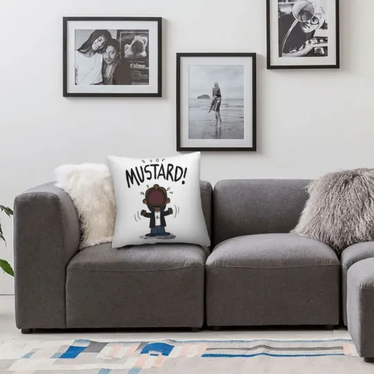Kendrick Lamar Mustard Throw Pillow | Gift For Fan | Home Decor