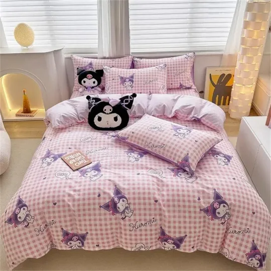 Kawaii My Melody Kuromi Sanrio Cartoon Bedding Set, Home Decor, Child Gift for Soft Comfortable Bedding Bedroom