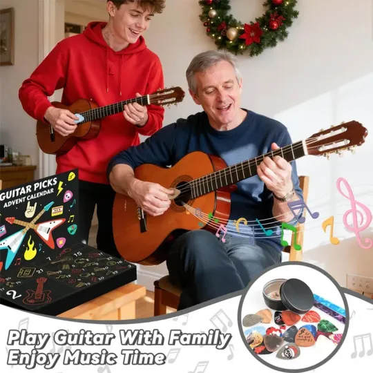 Christmas Guitar Pick Advent Calendar 2025 Christmas Countdown For Guitar Bass Ukulele Player Christmas Gift Surprise Blind Box