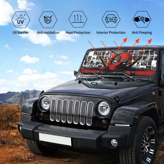 Deadpool Anime Car Sunshade