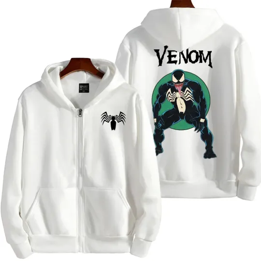 Marvel Venom Spring and Autumn New Men's Zipper Hoodie