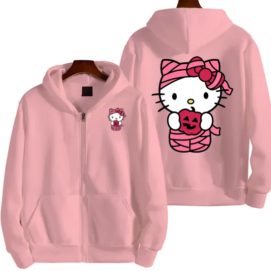 Men Christmas Hello Kitty Cartoon Hoodie
