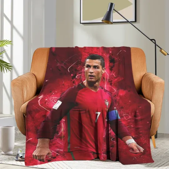 Custom Blanket Sofa Ronaldo CR7 Bed Camping Nap Fluffy Soft Blankets for Winter Warm King Size Microfiber Bedding
