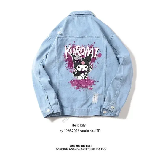 Hello Kitty Kuromi Print Denim Jacket