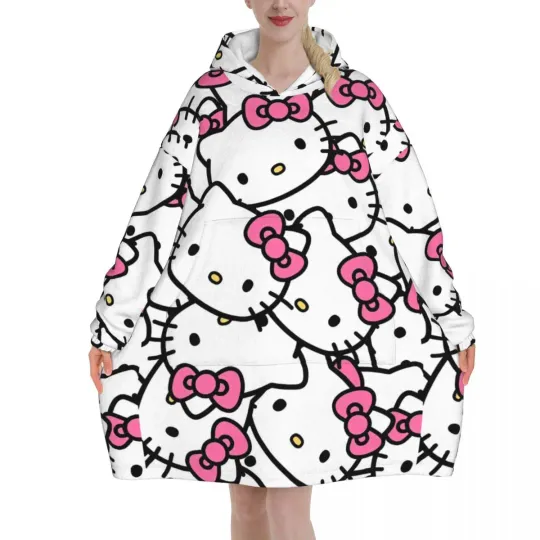 Hello Kitty Cartoon Blanket Hoodie