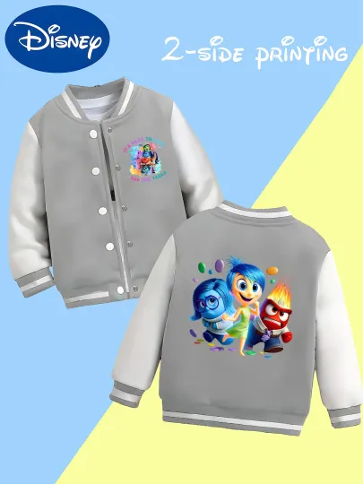 Disney Inside Out collaboration emoji kids' baseball jacket