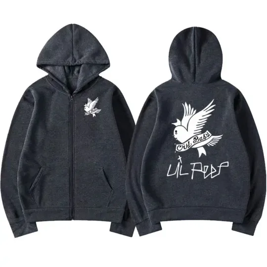 Rapper Lil Peep Graphic Zipper Hoody Men Women Hip Hop Fashion Zip Up Sweatshirt Men Oversized Pullover Hoodie Coats Streetwear