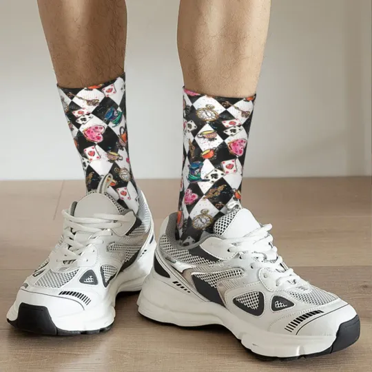 Alice In Wonderland Poker Tea Socks Men Women