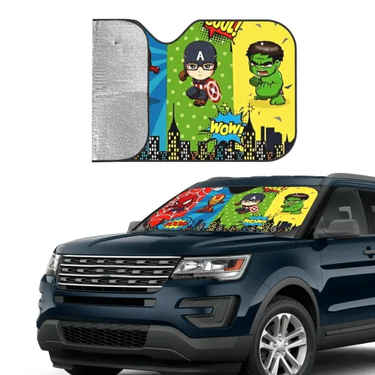 Spider-Man Spiderman Captain America Hero Car Sunshade