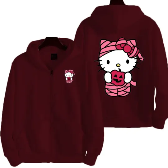 Men Christmas Hello Kitty Cartoon Hoodie