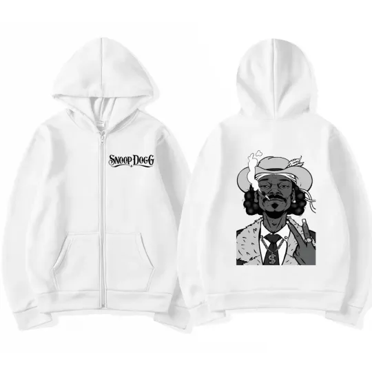Rapper Snoop Dogg Graphic Zipper Hoodie