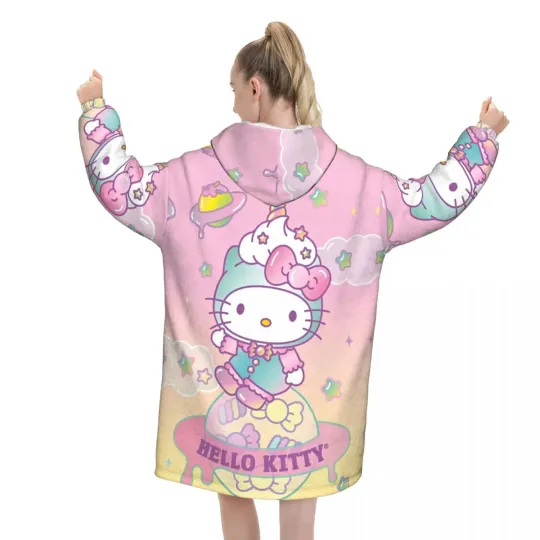 Hello Kitty Cartoon Blanket Hoodie